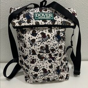 NWOT Dover Saddlery "Hit The Hay" Bag / Backpack in a "Barn Party" pattern.